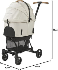 AIRBUGGY WIZ X Pearl White Air Buggy with X wizx Lightweight Compact Pet Cart