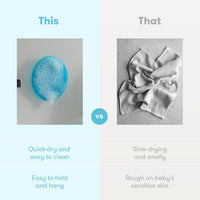 Frida Baby DermaFrida The SkinSoother Baby Bath Silicone Brush| Baby Essential for Dry Skin, Cradle Cap and Eczema (2 Pack)