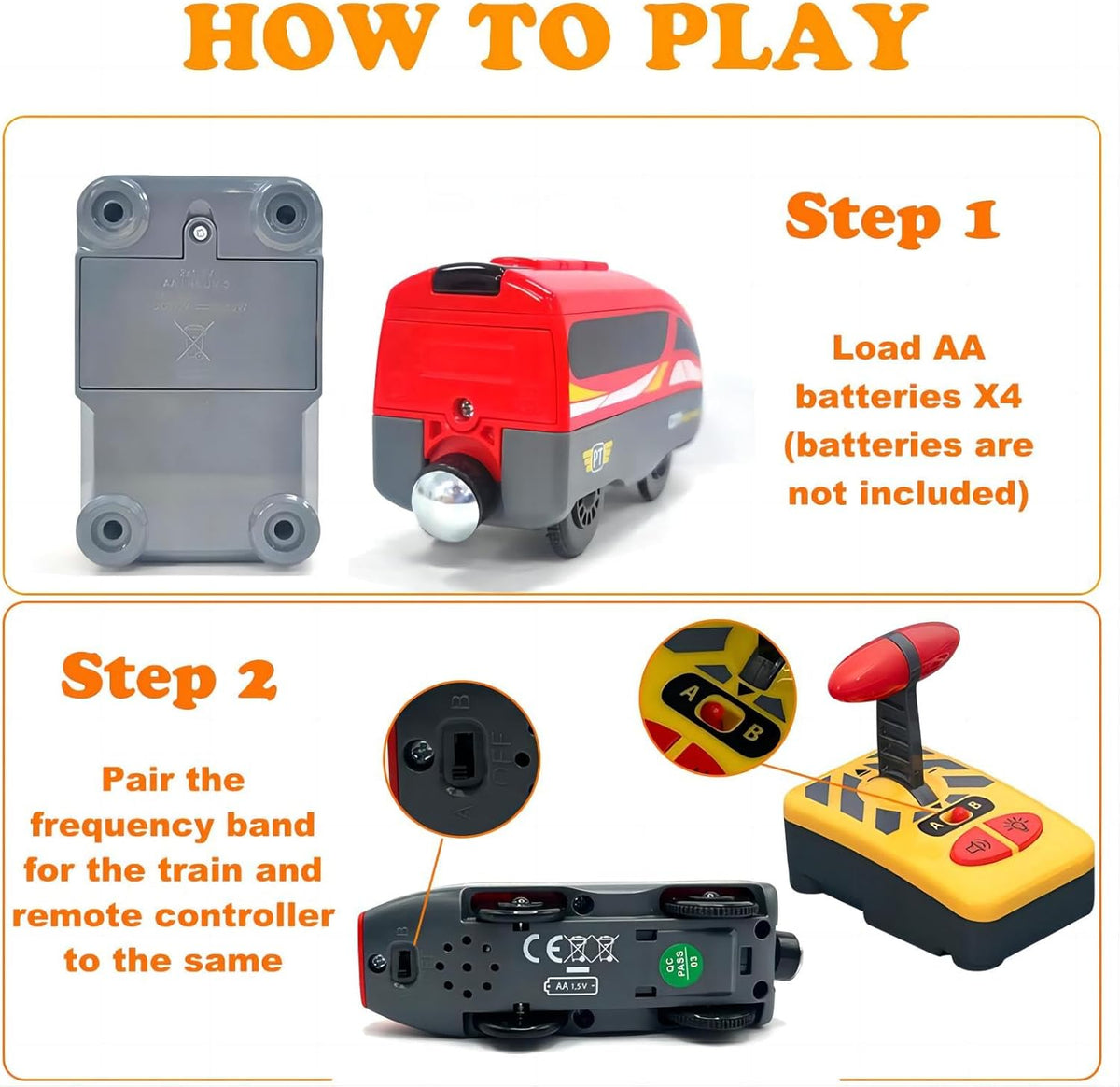 B-Qtech RC Electric Train Toy, Battery Operated Educational Toy