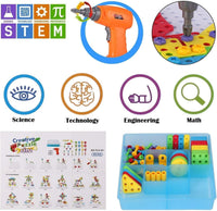 Creative Mosaic Drill Set for Kids, Creative Drilling Toy with Screwdriver Tool Playset, 3+