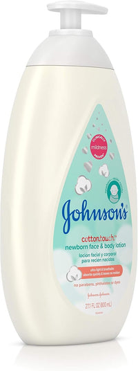 Johnson's CottonTouch Newborn Baby Face and Body Lotion, Made with Real Cotton, 27.1 fl. oz
