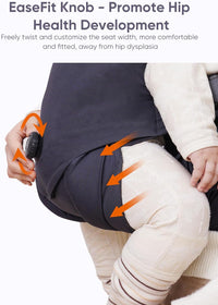 Baby Carrier Newborn to Toddler - Innovation EaseFit Adjustment Knob, Ergonomic Lightweight Cotton Carrier, Quick Attach Magnetic Buckle, Thickened Leg Pad, Widened Belt, with Bib, for 3-20KG