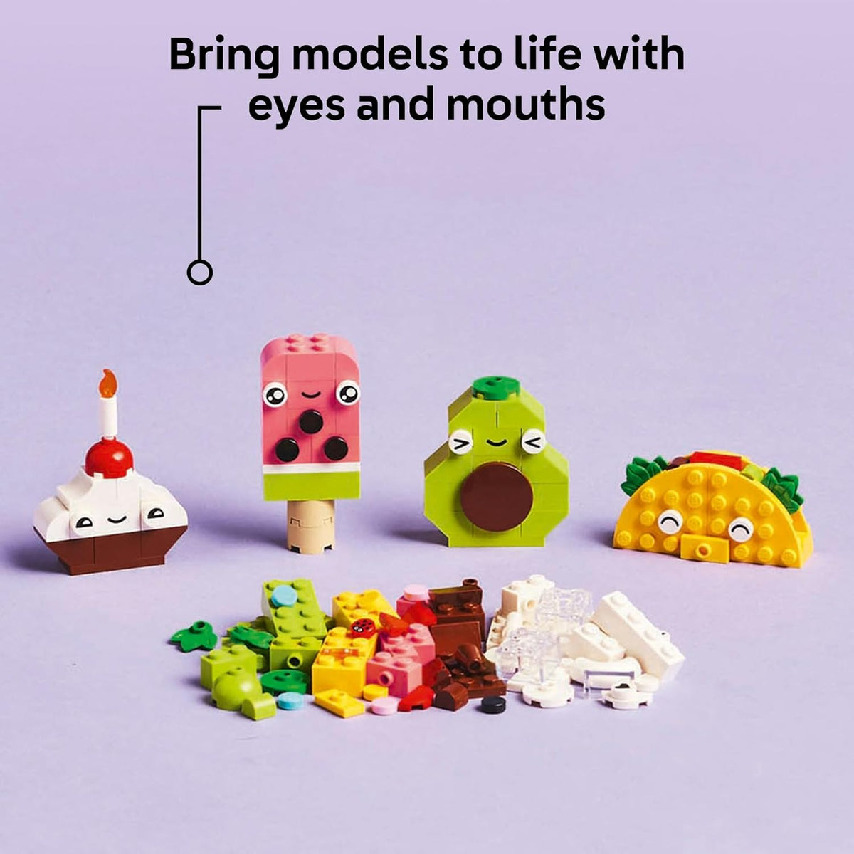 LEGO Classic Creative Food Friends Building Blocks Set, Kids Construction Toy for 4+ Year Old Boys and Girls, incl. Assorted Bricks to Build a Cupcake, Ice Cream & More, Kitchen Food Playset 11039