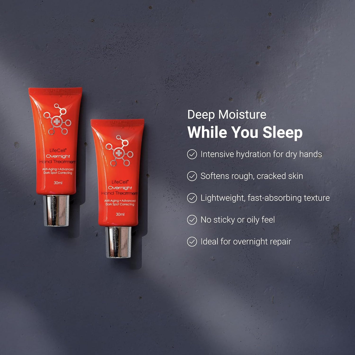 LifeCell Retinol + Vitamin C Overnight Hand Treatment – Anti-Aging Hand Cream,Non-Greasy – 1oz