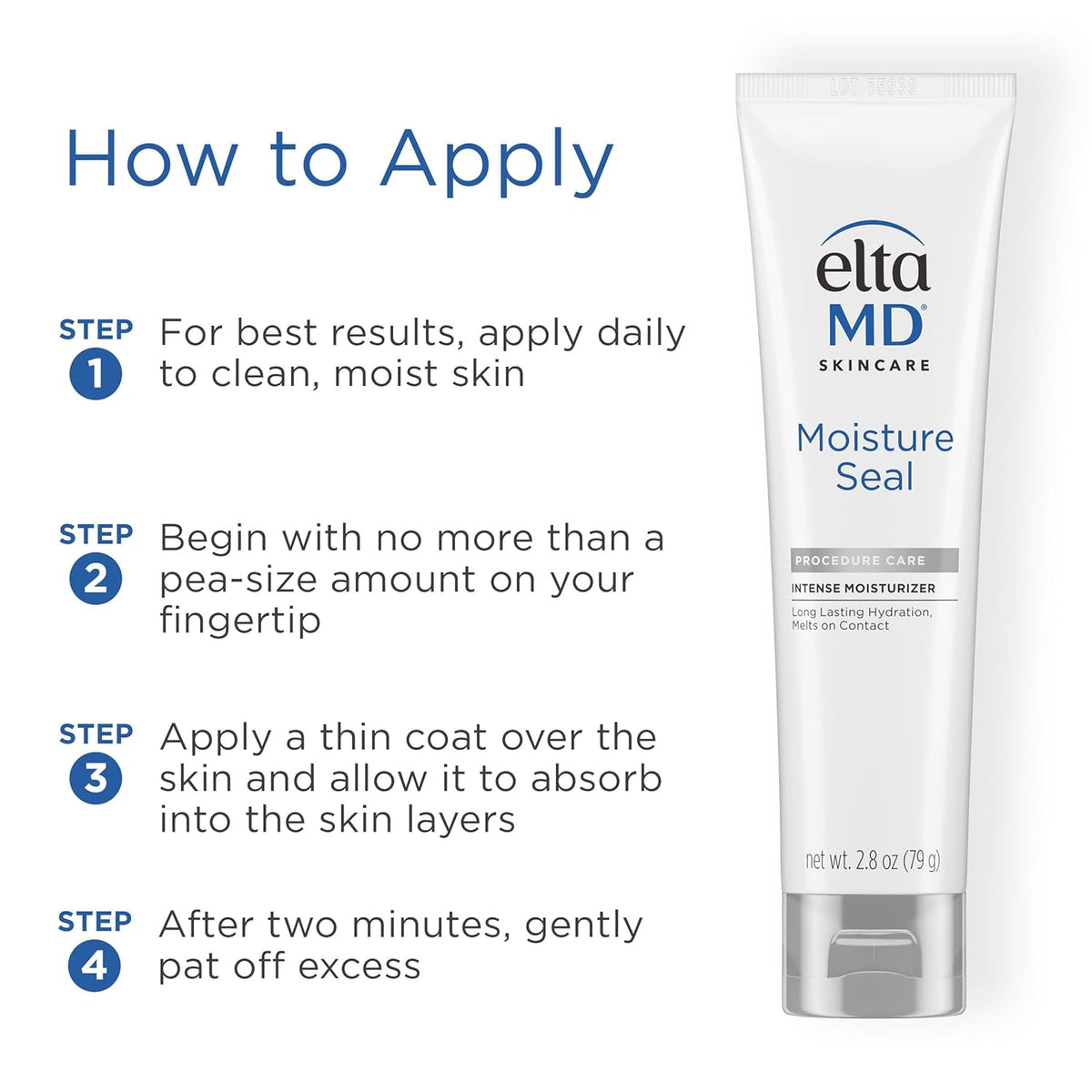 EltaMD Moisture Seal Skin Care Moisturizer - Dry Body and Face Moisturizer for Sensitive Skin, 2.8 oz Tube