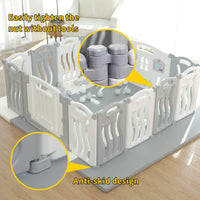 Foldable Baby playpen Baby Folding Play Pen Kids Activity Centre Safety Play Yard(Ocean Theme)