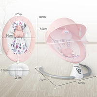 GYMAX Electric Baby Rocker, Toddler Automatic Bouncer 5 Swinging Amplitudes, Remote Control and Timing Function, Portable Newborn Rocking Chair (Pink)
