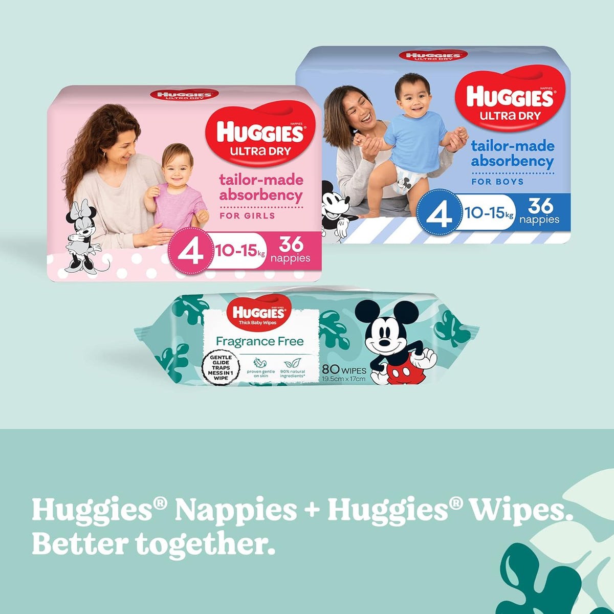 HUGGIES Baby Wipes Fragrance Free 640 Pack (8 x 80 Pack)