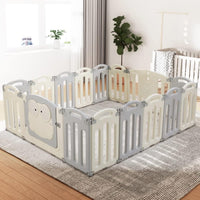 Keezi Baby Playpen, 16 Panels Babies Play Pen Toddlers Fence Yard