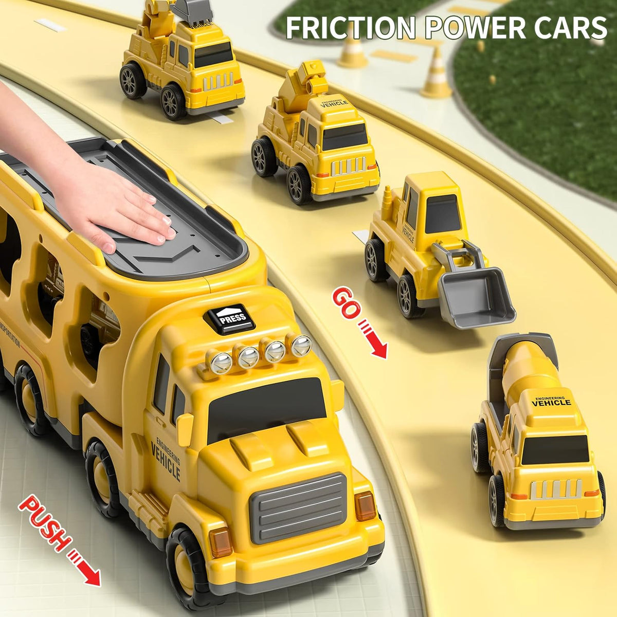 5-in-1 Construction Truck Toys for Boys and Girls Age 2 3 4 5 - Toddlers