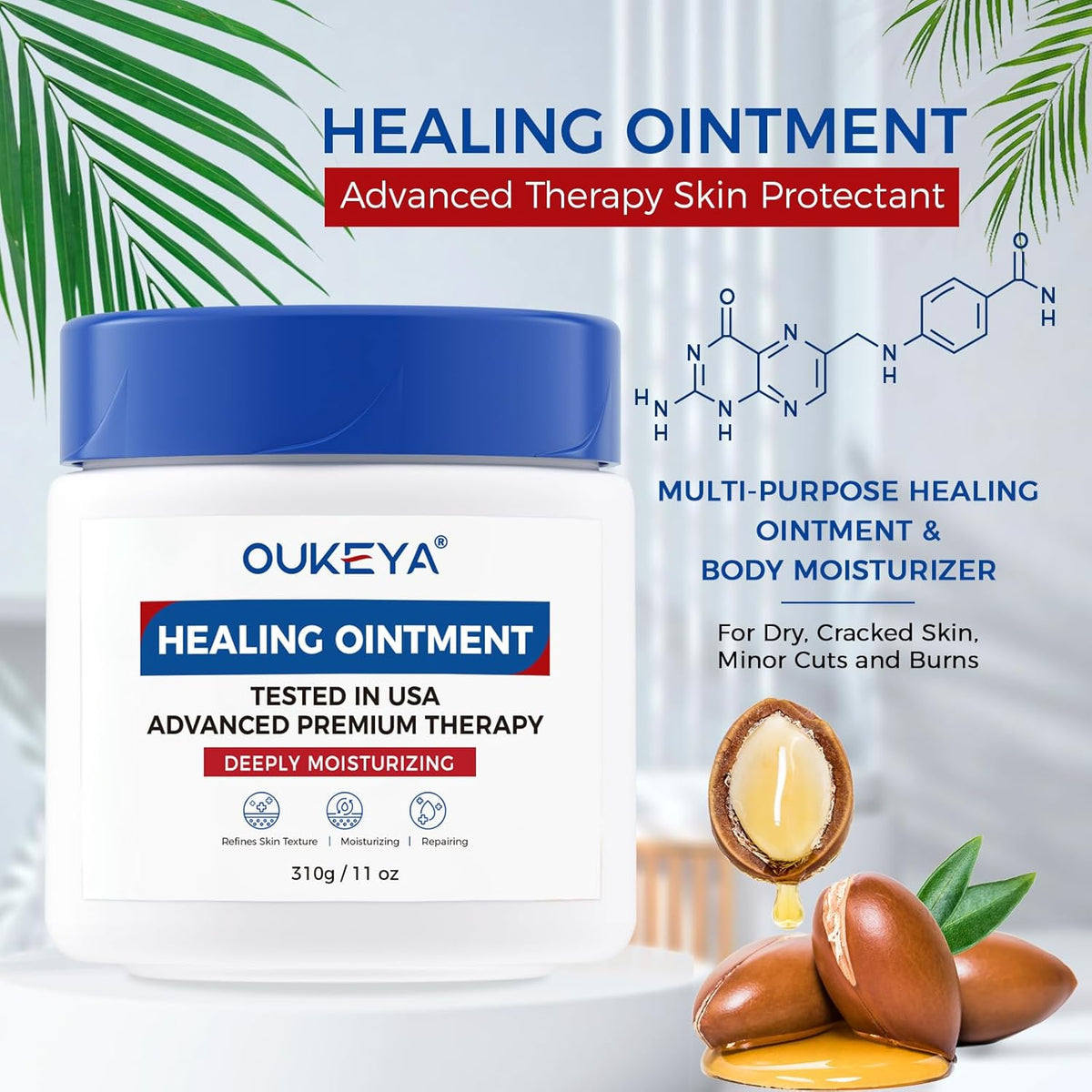 Healing Ointment, Advanced Therapy Skin Protectant,Soothes Cracked Hands and Chapped Lips