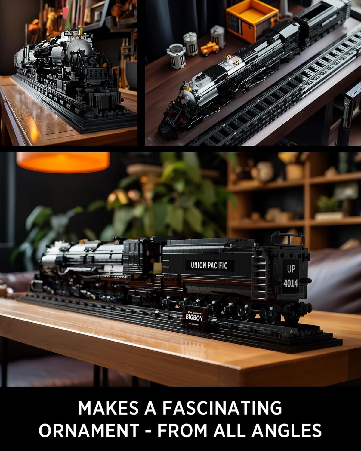Nifeliz Big Boy Locomotive, Articulated Steam Locomotive Building Block Set (1,818 Pieces)