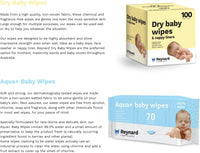 Reynard Health Supplies Ultra-Soft Dry Baby Wipes, Chemical & Fragrance Free, White, 33 x 29 cm, 100 Count