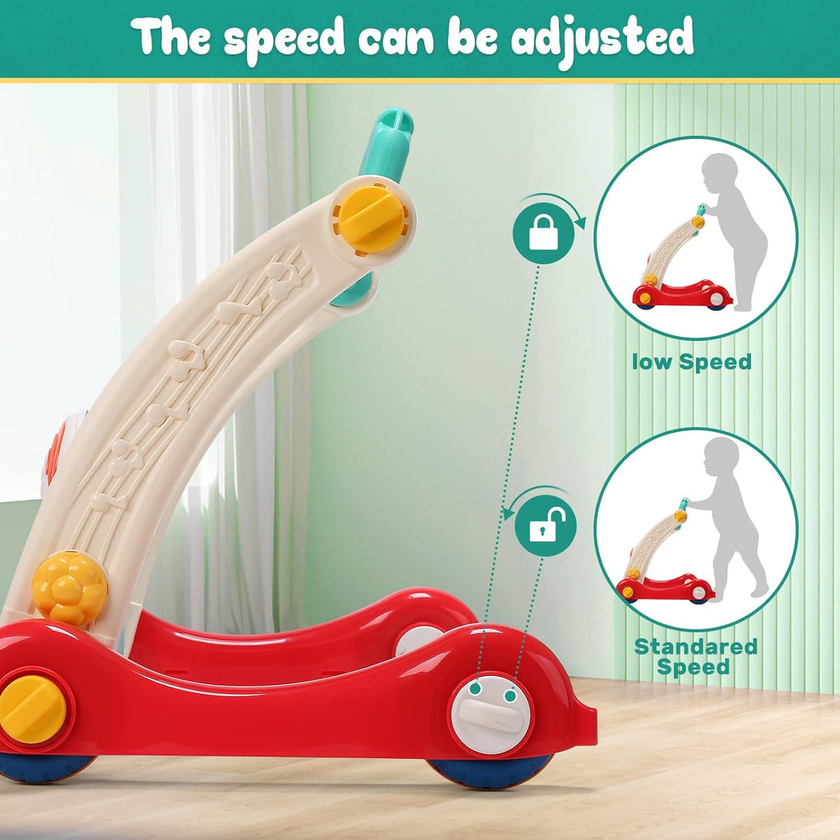 CUTE STONE Baby Gym Play Mat & Baby Learning Walker