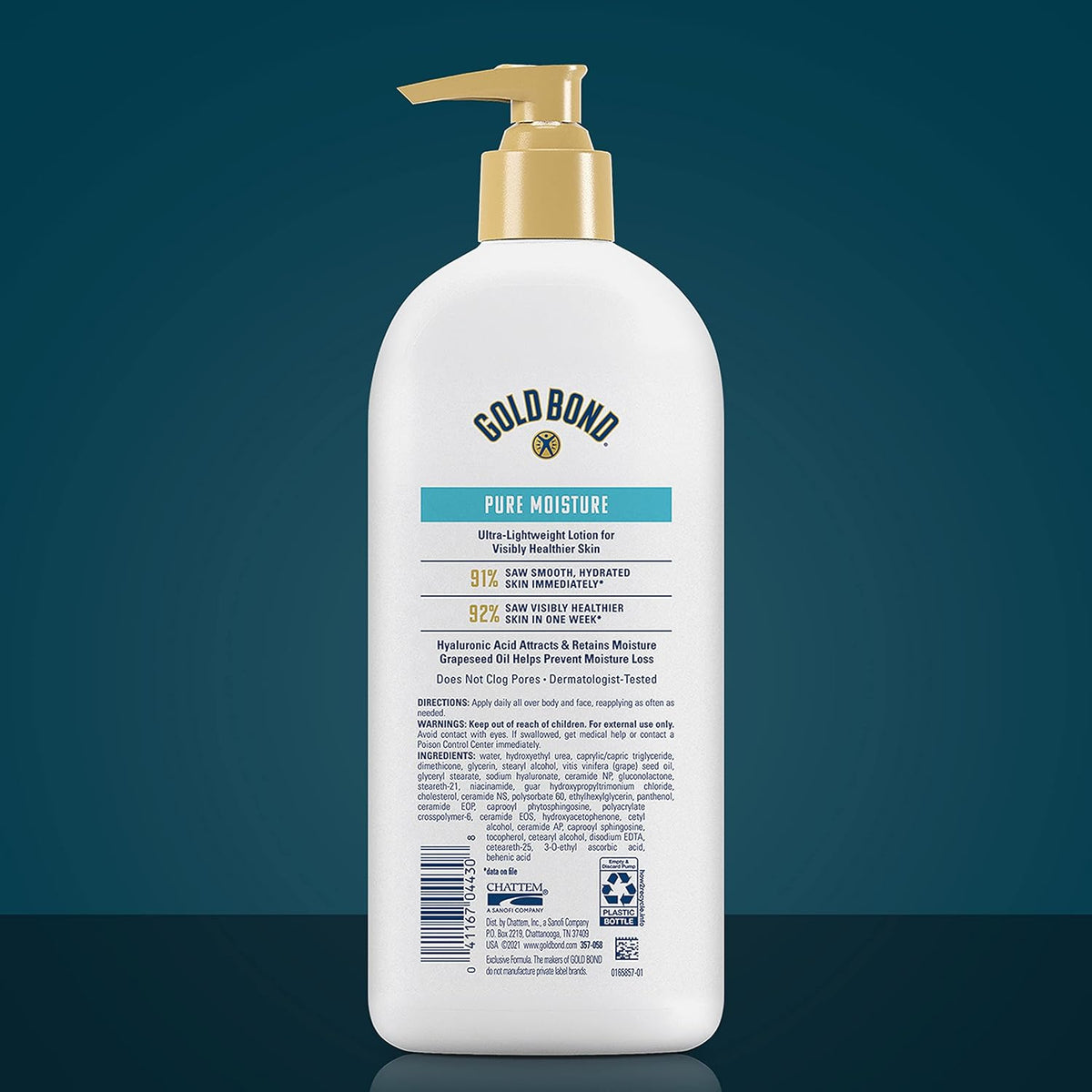 Gold Bond Pure Moisture Lotion, 14 oz., Ultra-lightweight Daily Body & Face Lotion for Dry Skin