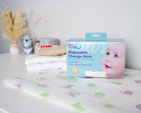 BabyU Nappy Change Essentials Bundle 2 - Fragrance Free Wipes, Scented Nappy Bags & Dispoable Change Mats