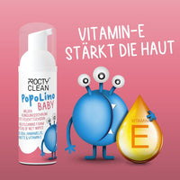 ProctyClean PopoLino Baby Mild Popo Foam Instead of Baby Wipes Cleaning Foam Vegan and Natural Cosmetics Popo Foam with Aloe Vera, Hamamelis, Bergamot and Vitamin E. Makes Bottom and Environment Happy