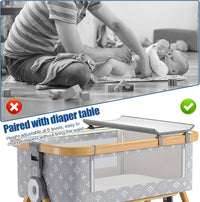 Baby Cradle Bed, Baby Bassinet with Mattress and Mosquito net, Portable 3 in 1 Baby Bed (Doodle)