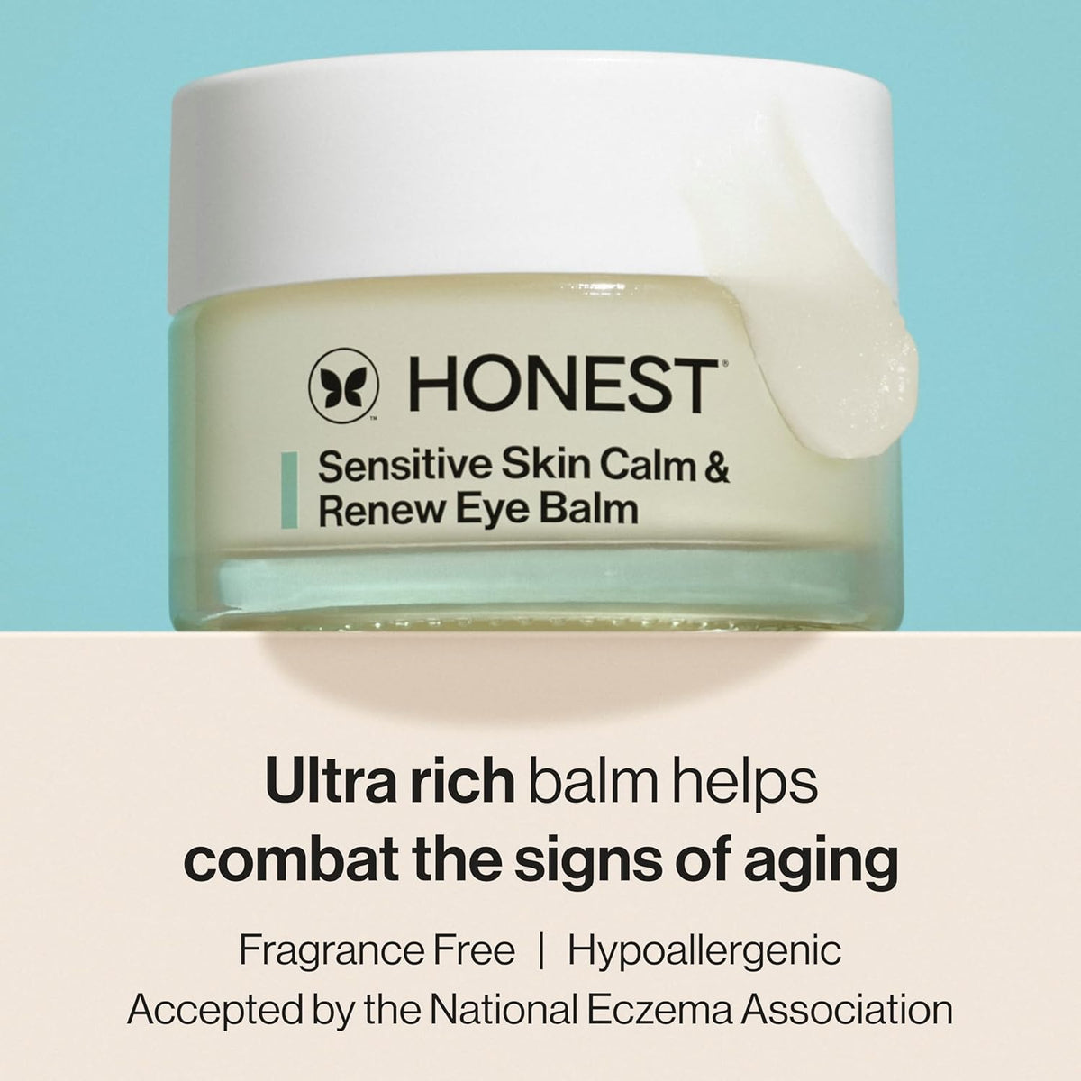 Honest Beauty Calm + Renew Anti-Aging Melting Eye Balm for Sensitive + Dry Skin | Shea Butter, Argan Oil, + Aloe | EWG Verified, Vegan + Cruelty Free | .5 fl oz