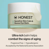 Honest Beauty Calm + Renew Anti-Aging Melting Eye Balm for Sensitive + Dry Skin | Shea Butter, Argan Oil, + Aloe | EWG Verified, Vegan + Cruelty Free | .5 fl oz