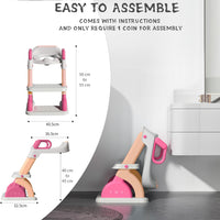 Potty Training Seat with Step Stool Ladder,Potty Training Toilet for Kids Boys Girls,Toddlers-Comfortable Safe Potty Seat with Anti-Slip Pads Ladder