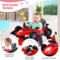 BABY JOY 4-in-1 Baby Walker, Foldable Activity Car Baby Walker w/3 Adjustable Height (Red)