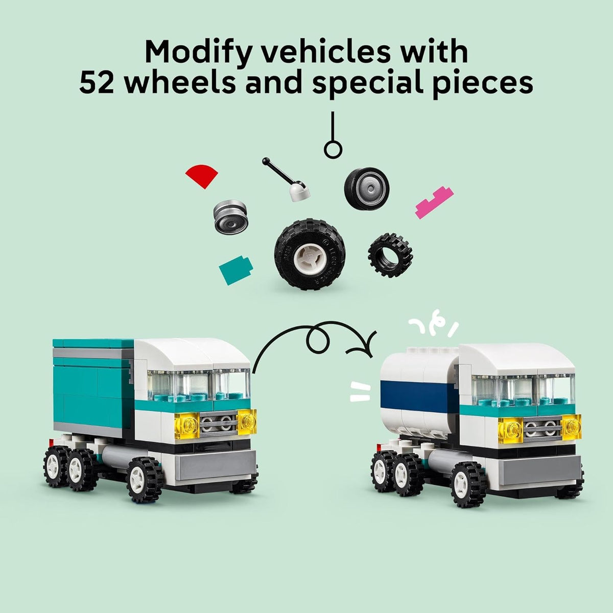 LEGO Classic Creative Vehicles, Colourful Model Car Toys for 5+ Year Old Boys & Girls