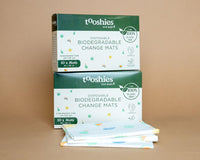 Tooshies Eco Nappies Size 1 Newborn, 104 Count + Biodegradable Nappy Bags 40pk + Water Eco Wipes, Pack of 1120 + Change Mats 10pk
