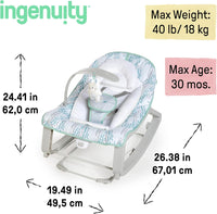 Ingenuity Keep Cozy 3-in-1 Grow with Me Vibrating Baby Bouncer Seat & Infant to Toddler Rocker - Spruce, Newborn and up