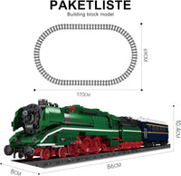 Mould King 12007 German Express Steam Train Building Set, LED Motor Track Model Block Kit, STEM Toy to Build Gift Boys Girls Aged 14+ 2348pcs