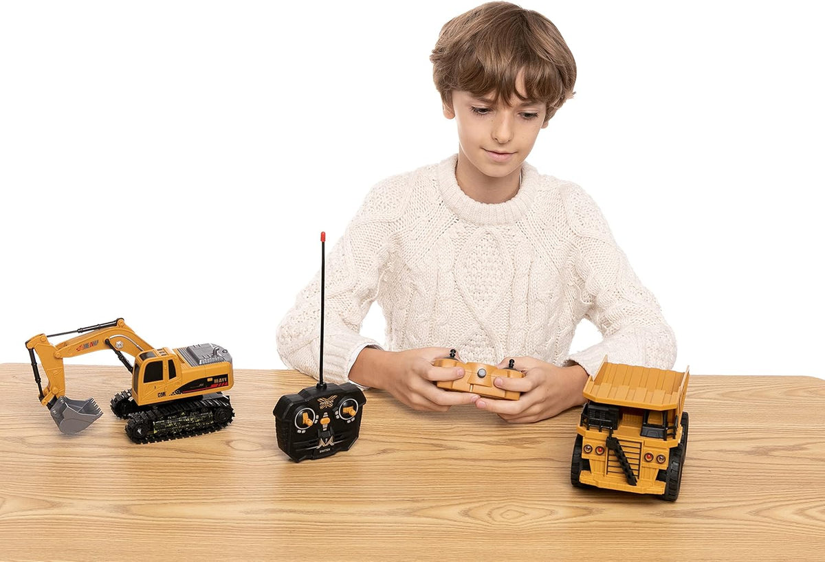 JOYIN 2 PCS Remote Control Construction Vehicle Toy Set