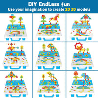 DIY Electric Drill Puzzle Set, Kids STEM Take Apart Toys, 2D 3D Educational Building Blocks