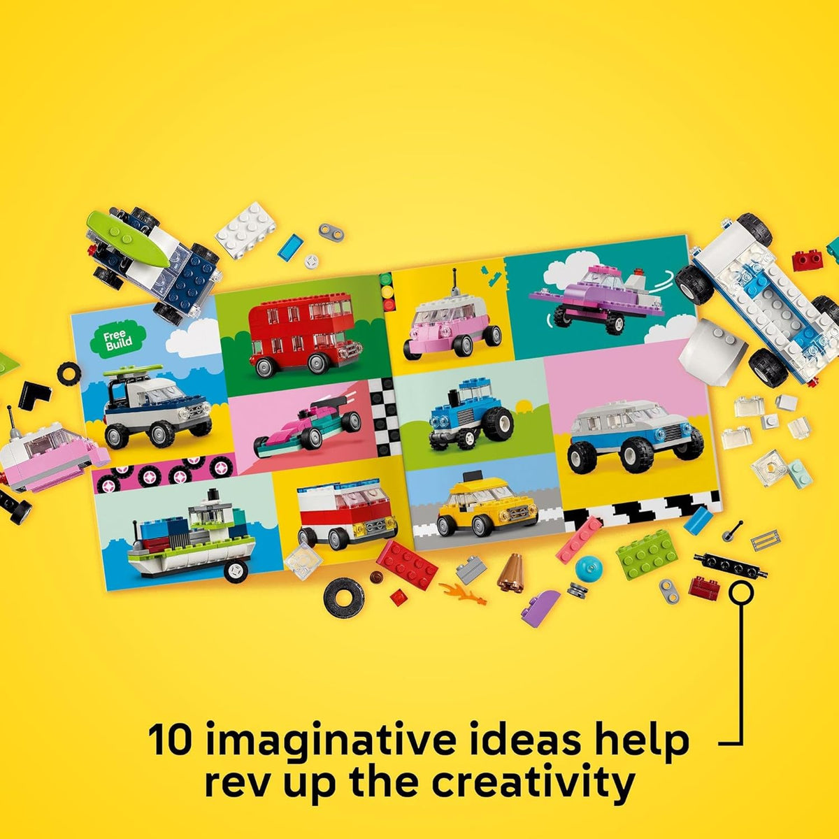 LEGO Classic Creative Vehicles, Colourful Model Car Toys for 5+ Year Old Boys & Girls