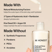 Honest Beauty Stay Hydrated Hyaluronic Acid + NMF Serum | Moisturizes + Reduces Fine Lines | 1 fl oz