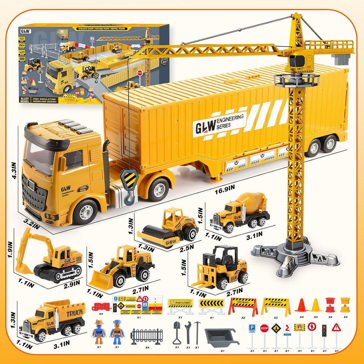 Construction Site Vehicles for 3-7 Years Old Boys Construction Site Vehicles