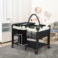 Bopeep Baby Cot Bed Crib Bedding Set Bassinet Safety Rails Fence Foldable Travel 3-in-1 Change Table Foldable Portacot Playard Carry Bag