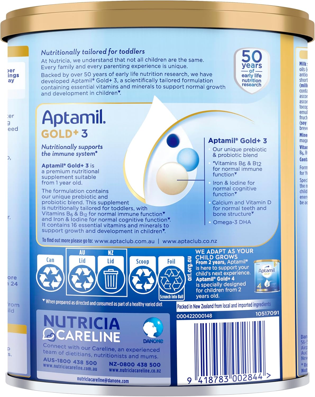 Aptamil Gold+ 3 Premium Toddler Milk Drink, From 1 Year, 900g