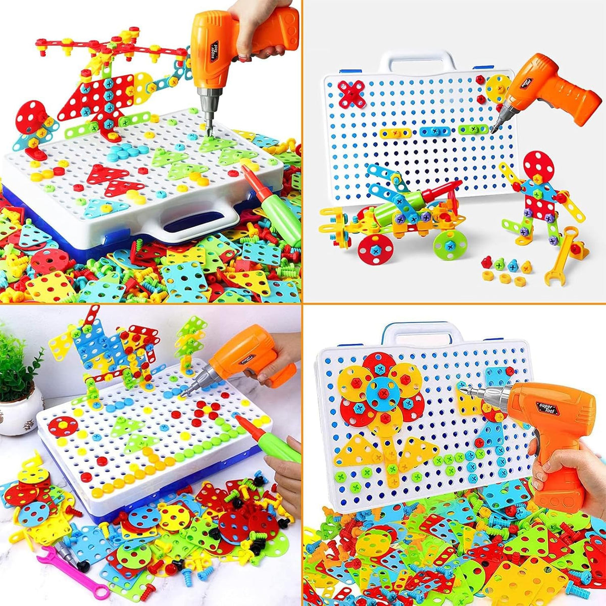 237 Pcs Drill Set Building Blocks Toys, DIY Educational Construction Engineering Toys