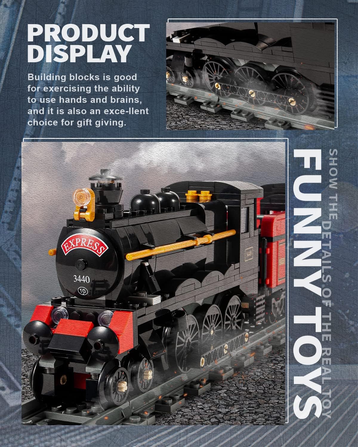 dOvOb GWR Classic Steam Train Building Kit with Train Track, Collectible Steam Locomotive Engineering Toys Set for Kids and Adult (789 PCS)