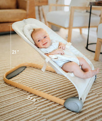 Baby Bouncer, Portable Bouncer Seat for Babies, Portable Bedside Bassinet with Wheels, 7 Height Adjustable Baby Bassinet for Infants, Beige