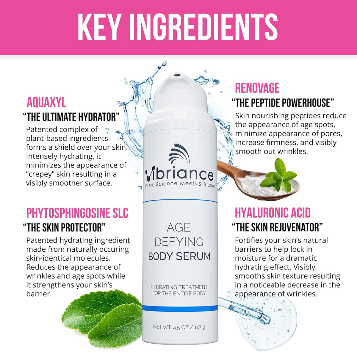 Vibriance Age Defying Body Serum, 4.5 fl oz - Anti Aging and Ultra Hydrating