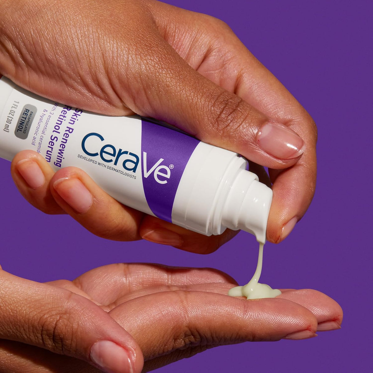 CeraVe Anti Aging Retinol Serum For Face, Encapsulated Retinol With Hyaluronic Acid, 1 Oz
