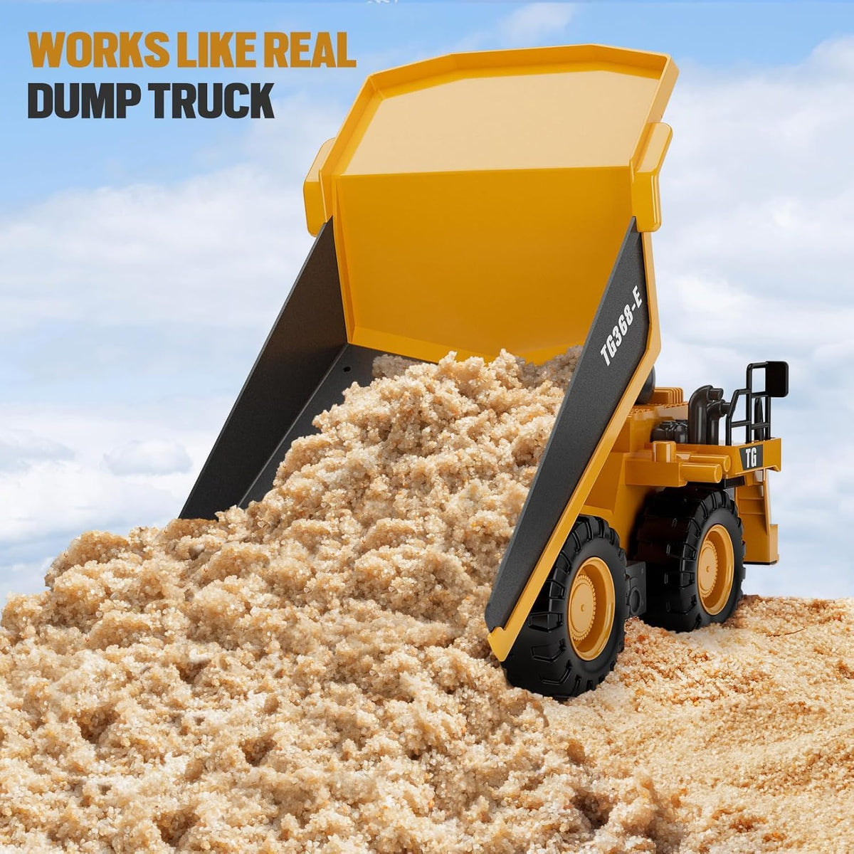 Remote Control Dump Truck Toys 9 Channel RC Toys with Metal Bed and Lights