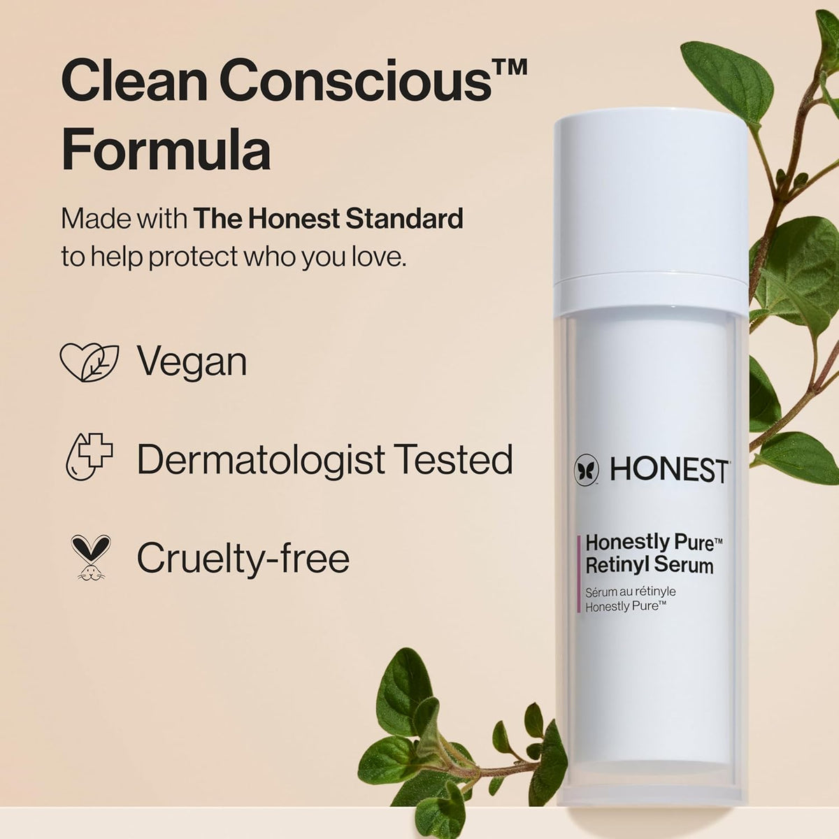 Honest Beauty Honestly Pure Nightly Retinyl Serum | Moisturizes, Exfoliates, Reduces Fine Lines + Wrinkles | Retinyl Linoleate + Hyaluronic Acid | Vegan + Cruelty Free | 1 fl oz
