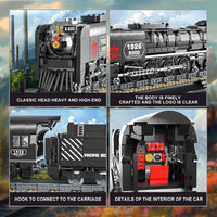 Reobrix Train Building Block Model 66801, Collectible Steam Locomotive Exhibition Set, 1546 Pieces Steam Model Railway Building Blocks, Gift Set for Boys from 14 Years and Adults