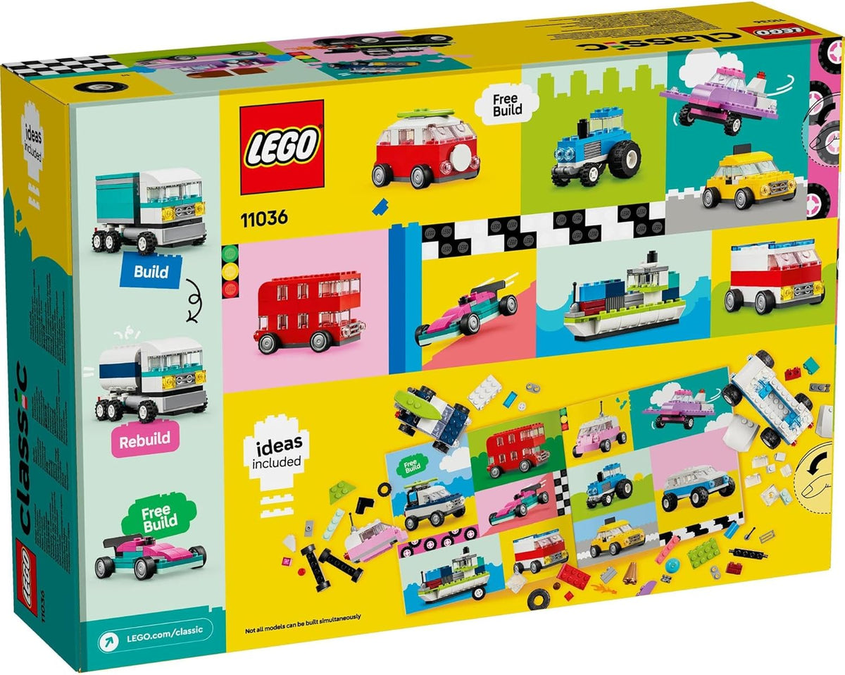 LEGO Classic Creative Vehicles, Colourful Model Car Toys for 5+ Year Old Boys & Girls