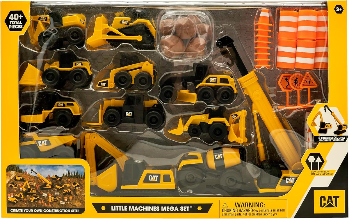 CAT Construction Toys, Little Machines Mega Activity Playset w/ 41 Pieces,Toys 3+