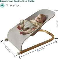 Kinder Valley Unisex Baby Bouncer - Adjustable Baby Bouncer from Birth, Soft Mesh Seat Baby Chair, Non-Slip Feet, Lightweight & Compact, Secure Harness, Easy to Clean | Grey