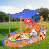 Keezi Kids Sandpit, Wooden Water Table Sand Pit Play Toys