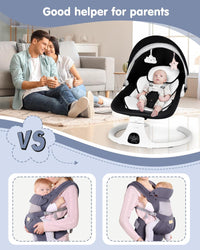 Electric Baby Swings for Infants to Toddler Baby Swing with 5-Speed 3-Seat Positions 5-Point Carabiner,with Bluetooth Music 10-Preset Melodies Removable Cushion